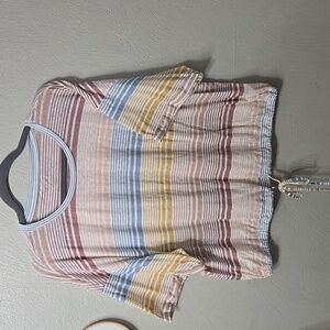 American Eagle crop drawstring hem tee